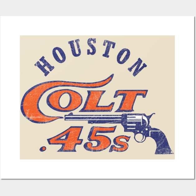 Houston Colt 45 Vintage Logo Wall Art by Alema Art